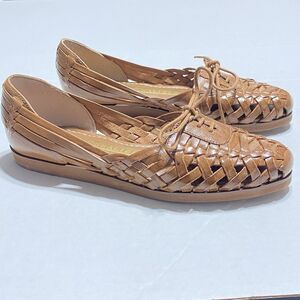 NEW Vtg 80's NATURALIZER Brazil Leather Woven Flats Size 6 M Slip On Women Shoes